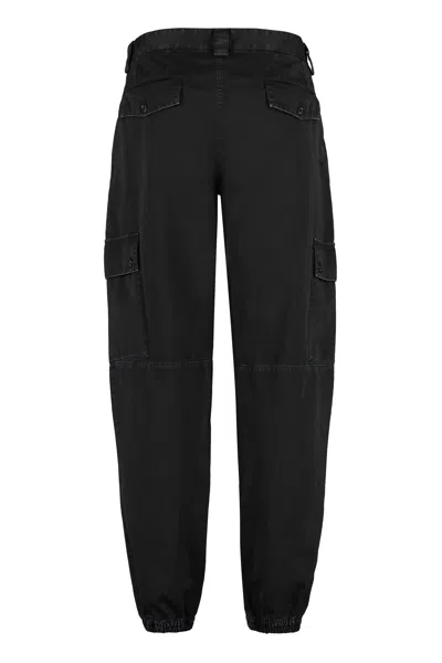 Dolce & Gabbana Cargo Pants With High Waist And Multiple Pockets In Black