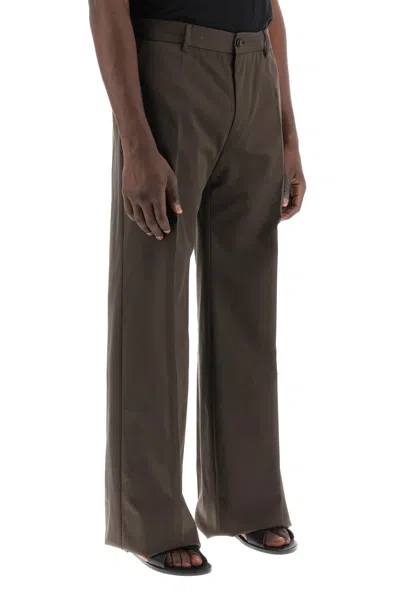 Shop Dolce & Gabbana Men's Tailored Cotton Trousers In Brown