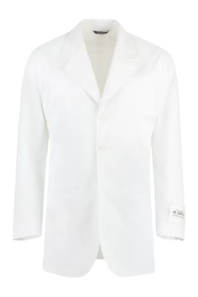 Dolce & Gabbana Men's White Cotton Jacket For Ss23 Season In White