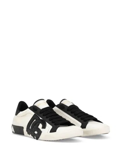 Shop Dolce & Gabbana Portofino Leather Sneaker In White