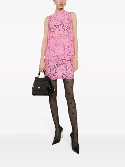 Shop Dolce & Gabbana Rose Lace Top For Women In Rosa2