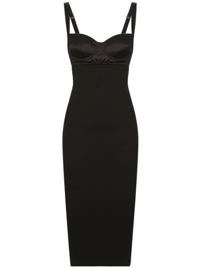 Shop Dolce & Gabbana Sleek Black Bustier Pencil Dress