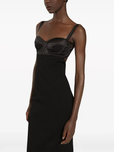 Shop Dolce & Gabbana Sleek Black Bustier Pencil Dress