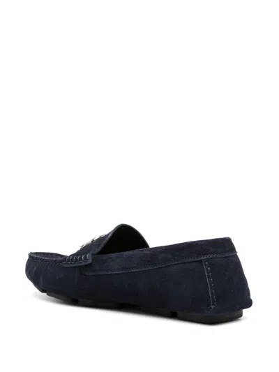 Shop Dolce & Gabbana Suede Leather Driver Shoes In Navy