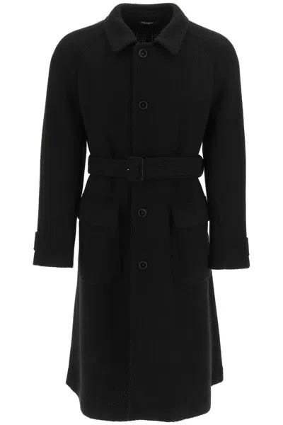 Shop Dolce & Gabbana Tailored Wool Blend Knit Jacket In Black