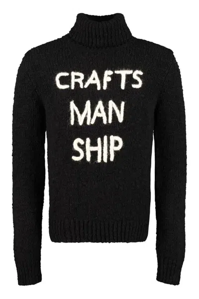 Shop Dolce & Gabbana Virgin Wool Turtleneck Sweater In Black