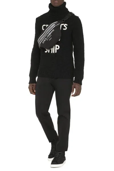 Shop Dolce & Gabbana Virgin Wool Turtleneck Sweater In Black