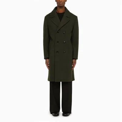 Shop Doppiaa Double-breasted Military Wool Jacket In Green