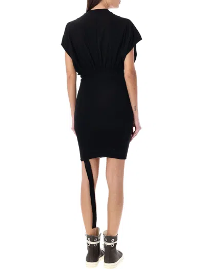 Shop Drkshdw Cotton Cinched S/l Mini Dress In Black