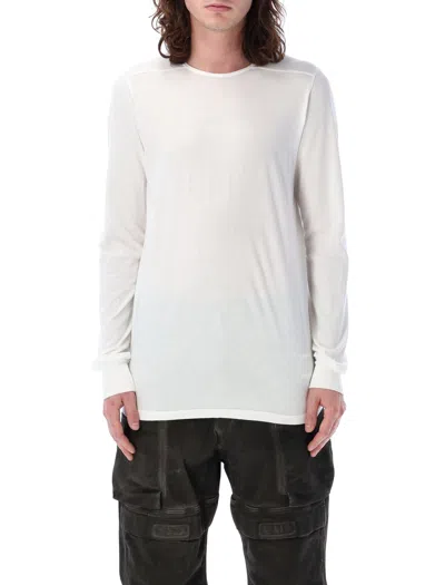 Shop Drkshdw Milk Long Sleeve Cotton T-shirt For Men With Logo Tape And Center Back Seam In White