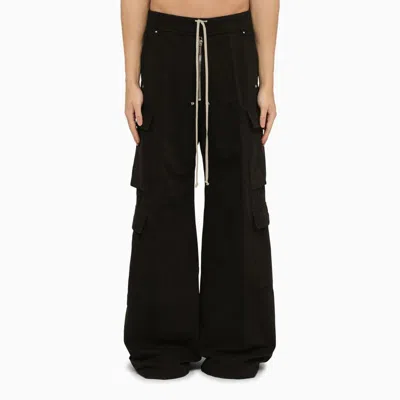 Shop Drkshdw Men's Black Wide Cargo Trousers For Ss24 Collection