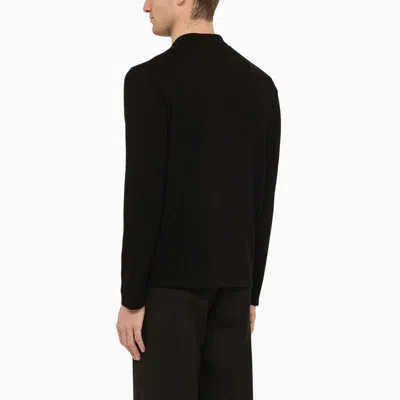 Shop Drumohr Black Cotton Cardigan Shirt For Men
