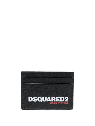 Shop Dsquared2 Leather Logo Cardholder. In Black