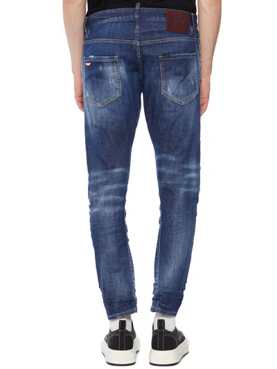 Shop Dsquared2 Men's Blue Sexy Twist Jeans For Fw23 Collection