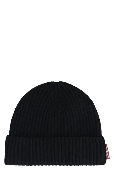 Shop Dsquared2 Men's Knit Hat And Scarf Set In Black