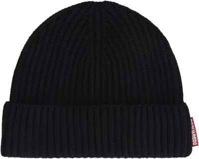 Shop Dsquared2 Men's Knit Hat And Scarf Set In Black