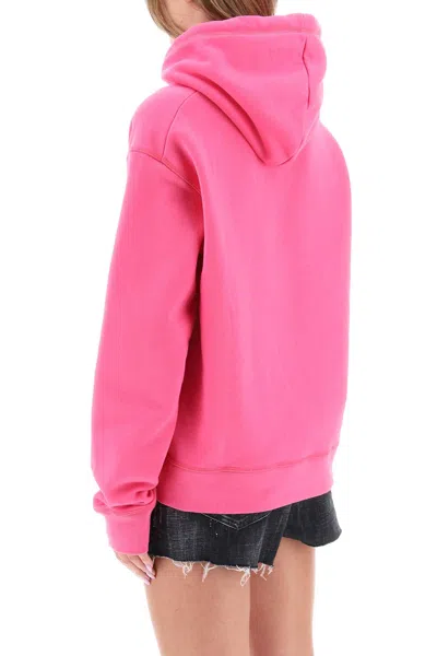 Shop Dsquared2 Oversized Fuchsia Mini Icon Hoodie For Women