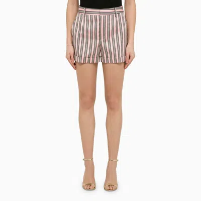 Shop Dsquared2 Pink And Blue Striped Cotton-blend Shorts For Women | Ss24 Collection In Multicolor