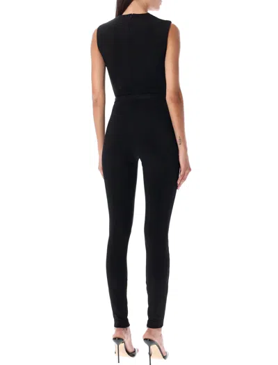 Shop Dsquared2 Sleek And Chic Deep V-neck Jumpsuit For Women In Black