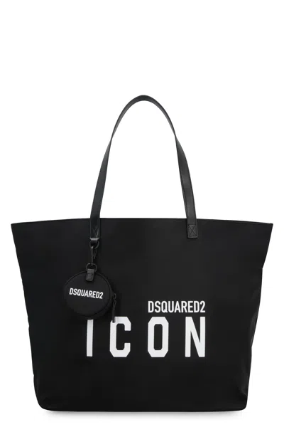 Shop Dsquared2 Stylish And Functional Nylon Tote Handbag For Women In Black