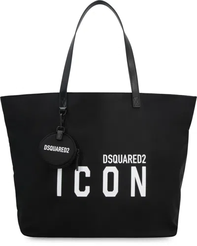 Shop Dsquared2 Stylish And Functional Nylon Tote Handbag For Women In Black