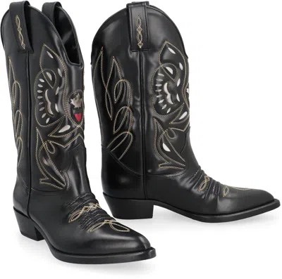 Shop Dsquared2 Stylish Western-style Black Boots For Women