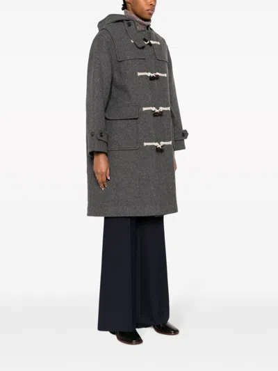 Shop Dunst Wool Blend Duffle Jacket In Gray