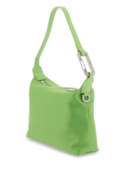 Shop Eéra Eera Satin Mini Moon Handbag In Green