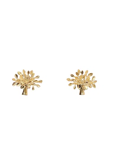 Shop Mulberry Elegant Brass  Tree Earrings For Women In Gold