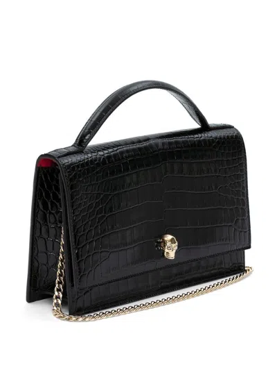 Shop Alexander Mcqueen Elegant Black Top-handle Handbag For Women By