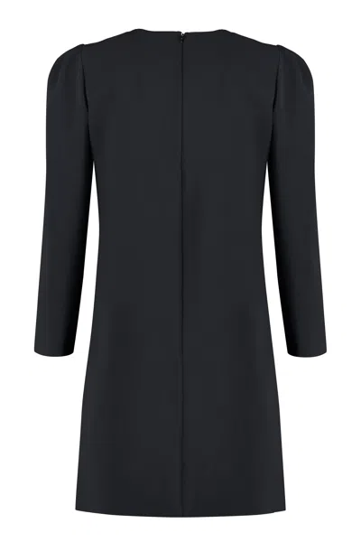 Shop Elisabetta Franchi Black Crepe Dress With Metallic Details For Women