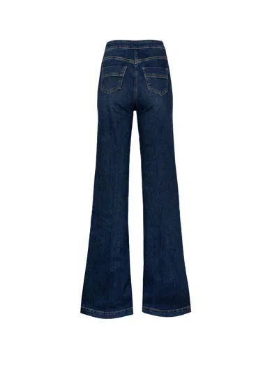 Shop Elisabetta Franchi High-rise Bootcut Jeans In Indigo Denim For Women In Blue