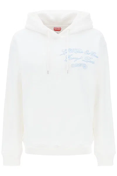 Shop Kenzo Embroidered Hoodie For Women In White