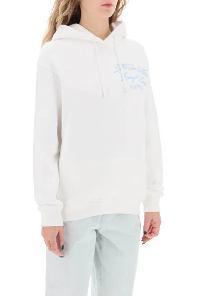 Shop Kenzo Embroidered Hoodie For Women In White