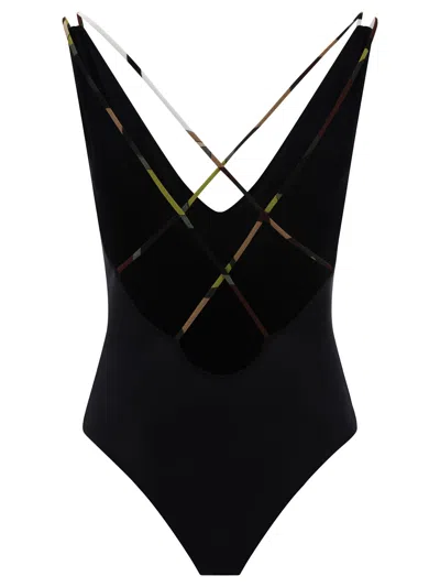 Shop Emilio Pucci Iride-print Swimsuit In Black