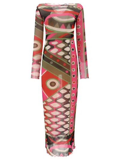 Shop Emilio Pucci Vivara-print Dress In Pink