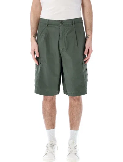 Shop Emporio Armani Men's Green Cotton Cargo Bermuda Shorts For Ss24