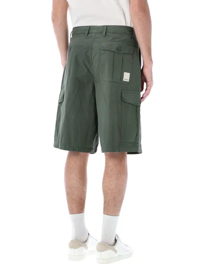 Shop Emporio Armani Men's Green Cotton Cargo Bermuda Shorts For Ss24
