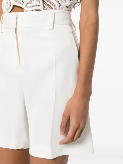 Shop Ermanno Scervino Linen Blend Shorts In White