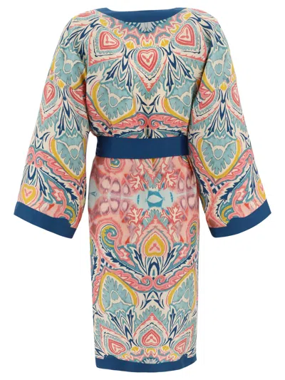 Shop Etro Botanical Kimono For Women In Navy