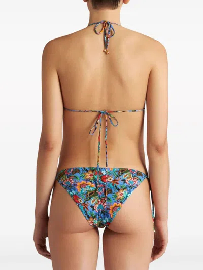 Shop Etro Clear Blue Floral Print Bikini Set For Women
