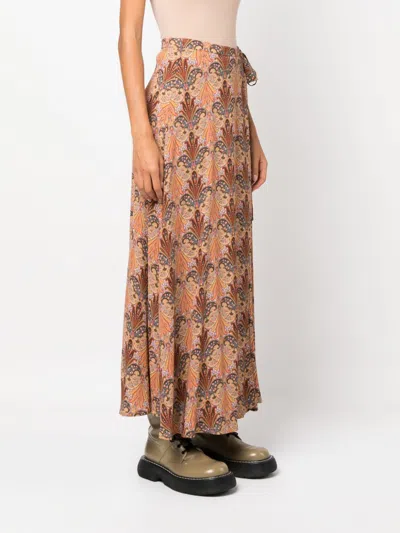 Shop Etro Fall/winter 2023 Must-have: Ocher Amoebas Women's Long Skirt In 150
