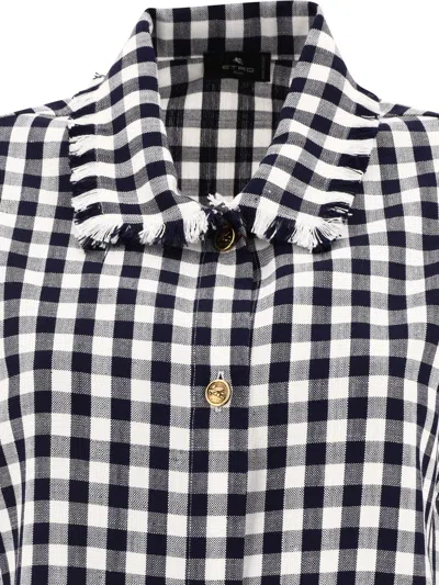 Shop Etro Navy Gingham Shirt For Women