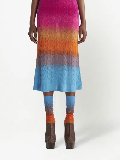 Shop Etro Spring Summer 2024 Wool Pencil Skirt In Orange
