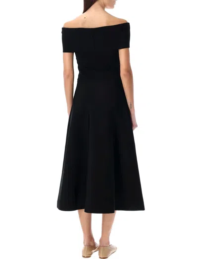 Shop Fabiana Filippi Black Off-shoulder Midi Dress
