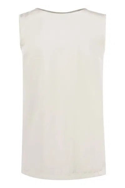 Shop Fabiana Filippi Elegant V-neck Viscose Tank Top For Women In White
