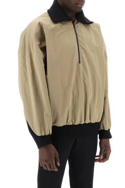 Shop Fear Of God Opalescent Half-zip Track Jacket For Men In Beige