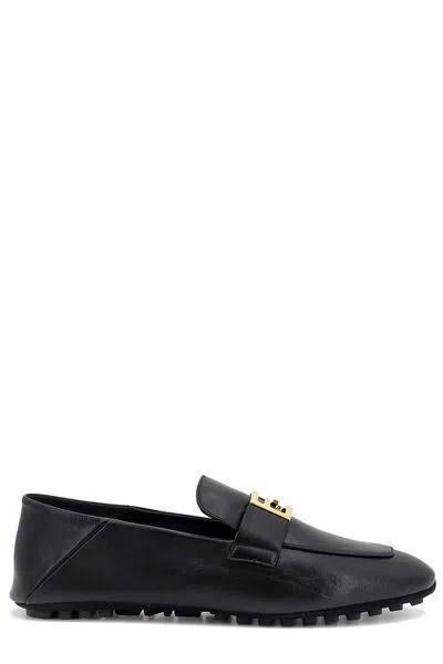 Shop Fendi Classic Women's Leather Loafers In Chic Nero In Black