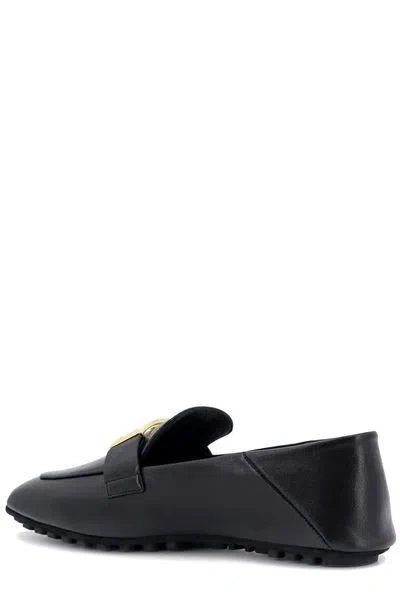 Shop Fendi Classic Women's Leather Loafers In Chic Nero In Black
