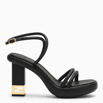 Shop Fendi Black Leather Baguette Sandals For Women